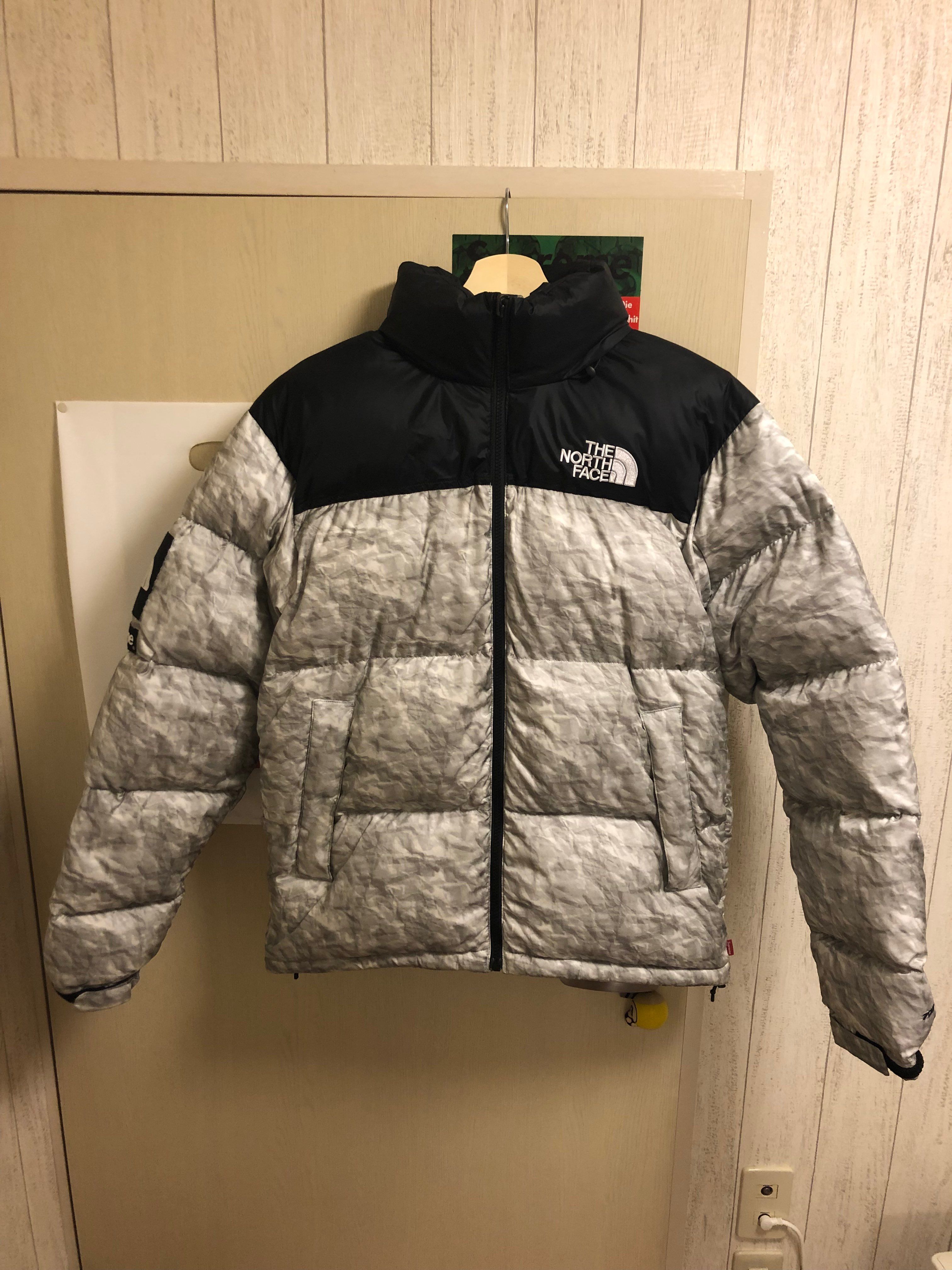 Supreme x The North Face Nuptse Jacket "White Paper Print"
