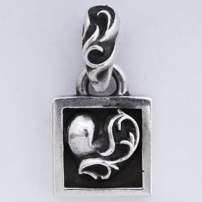 Chrome Hearts Framed Heart Charm "Silver"