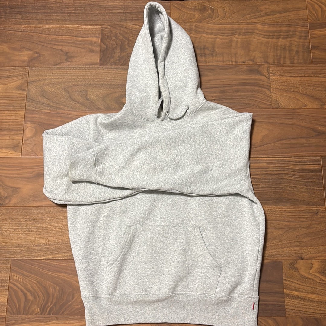 Supreme Satin Applique Hooded Sweatshirt (23FW) "Ash Grey"