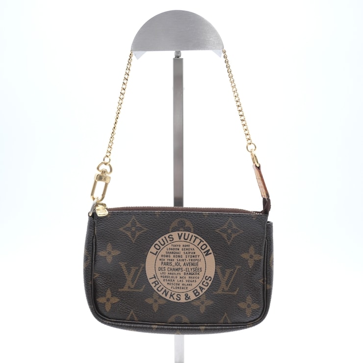 LOUIS VUITTON(ルイ・ヴィトン)ミニ・ポシェット・アクセソワール T&B モノグラム ヴィンテージ ポーチ チェーンバッグ ブラウン ゴールド金具 FL2007【中古】