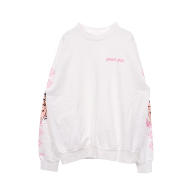 クロムハーツ CHROME HEARTS Chrome Hearts × DEADLY DOLL クルーネック スウェット 衣料品 トップス コットン メンズ ホワイト系 / マルチカラー 【中古】