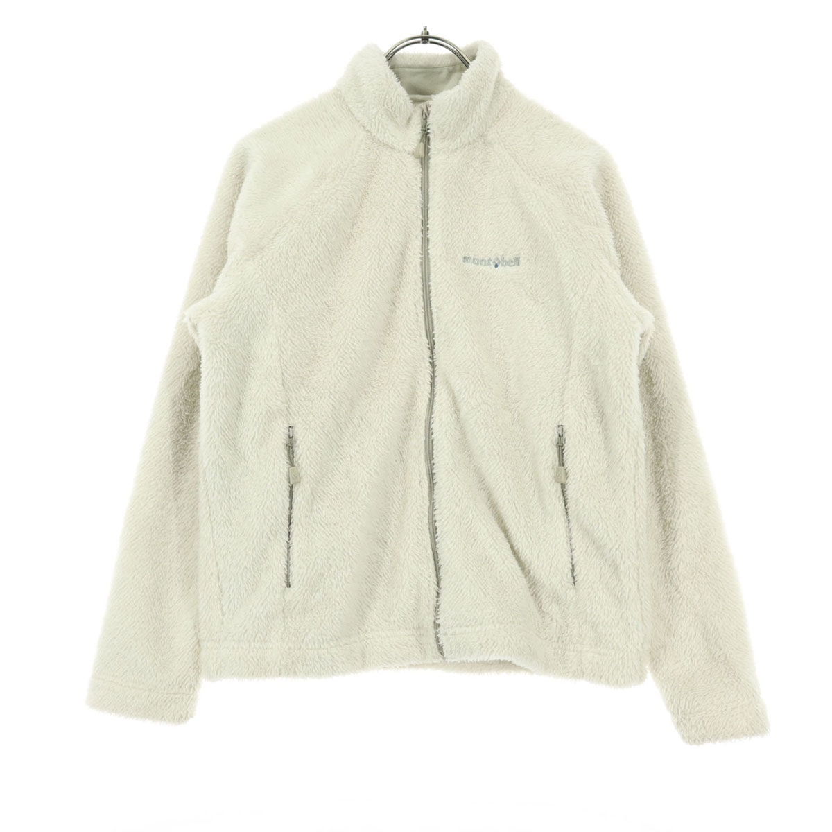 mont-bell モンベル ワンポイントロゴ 長袖 フリースジャケット 150 ホワイト