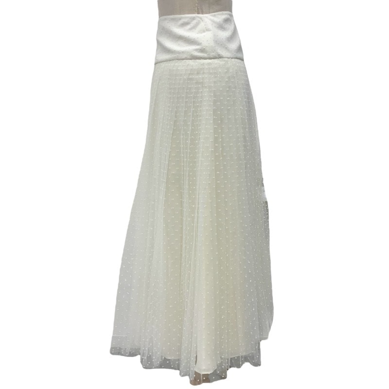 クリスチャンディオール CHRISTIAN DIOR プリュムティ チュール ボトムス ナイロン ホワイト 白 スカート プリーツ ミディスカート
