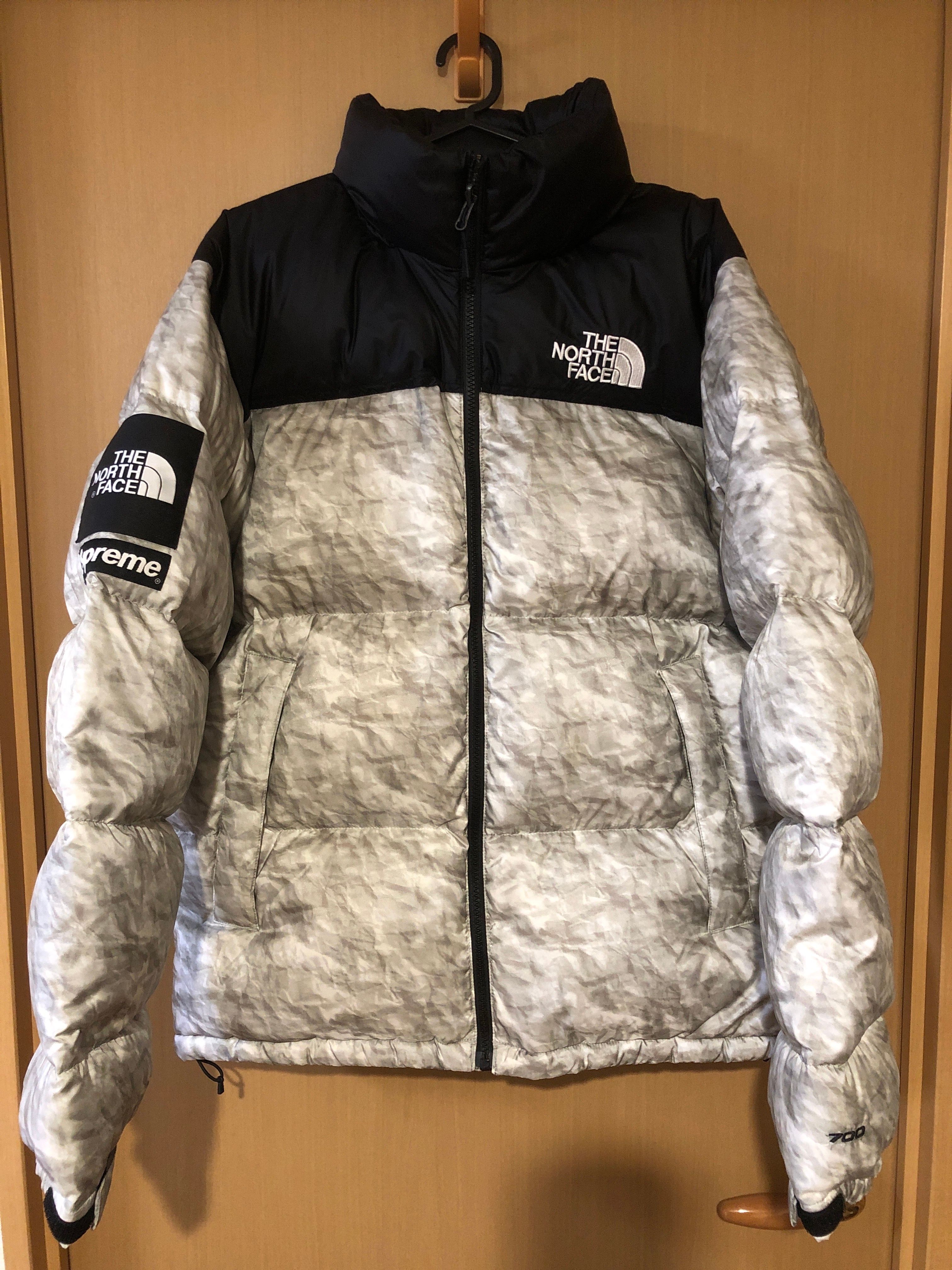Supreme x The North Face Nuptse Jacket "White Paper Print"