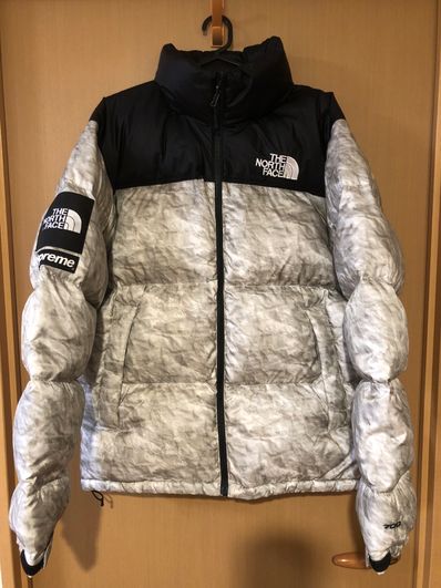 Supreme x The North Face Nuptse Jacket "White Paper Print"
