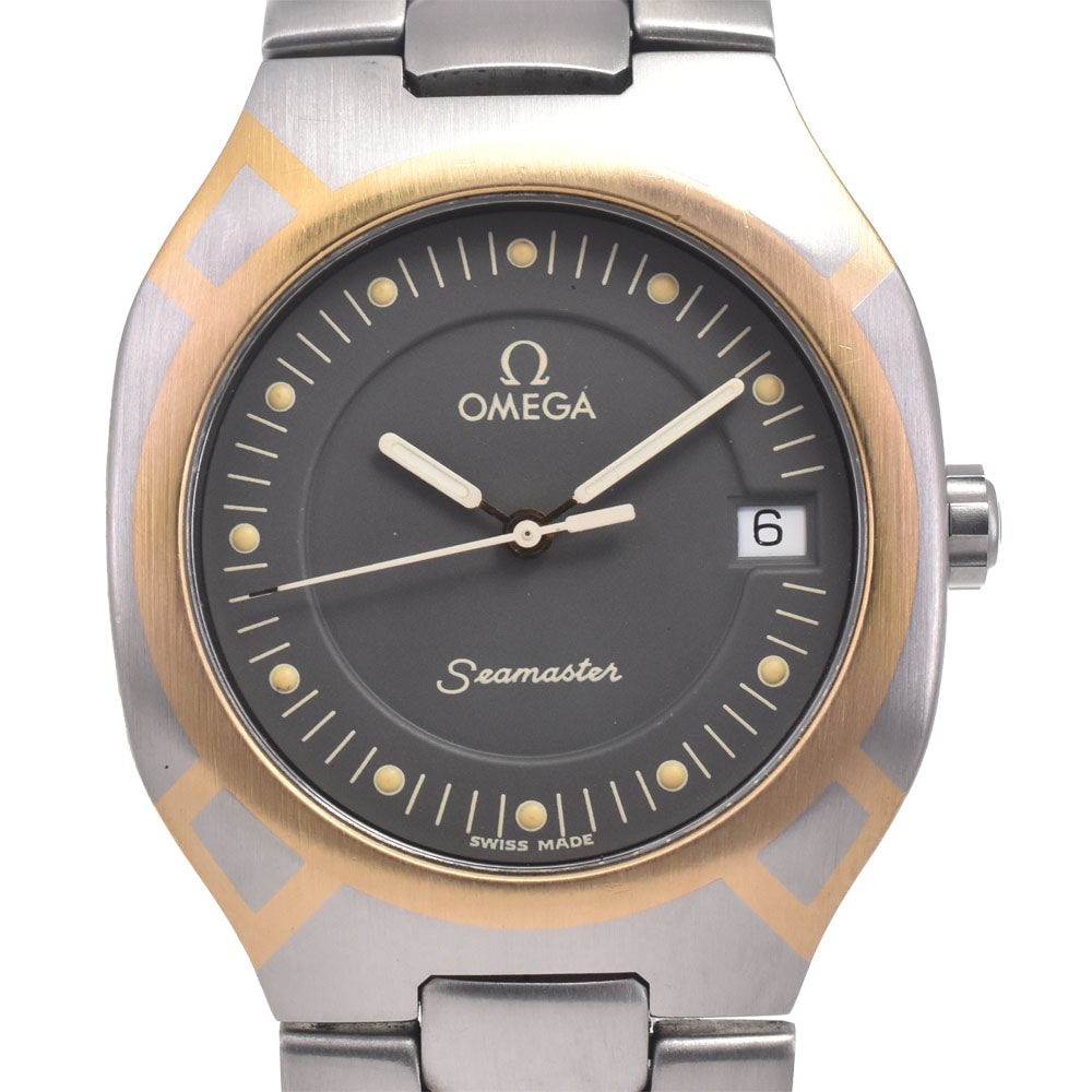 オメガ OMEGA シーマスター ポラリス グレー クォーツ メンズ 良品 腕時計 G#147561