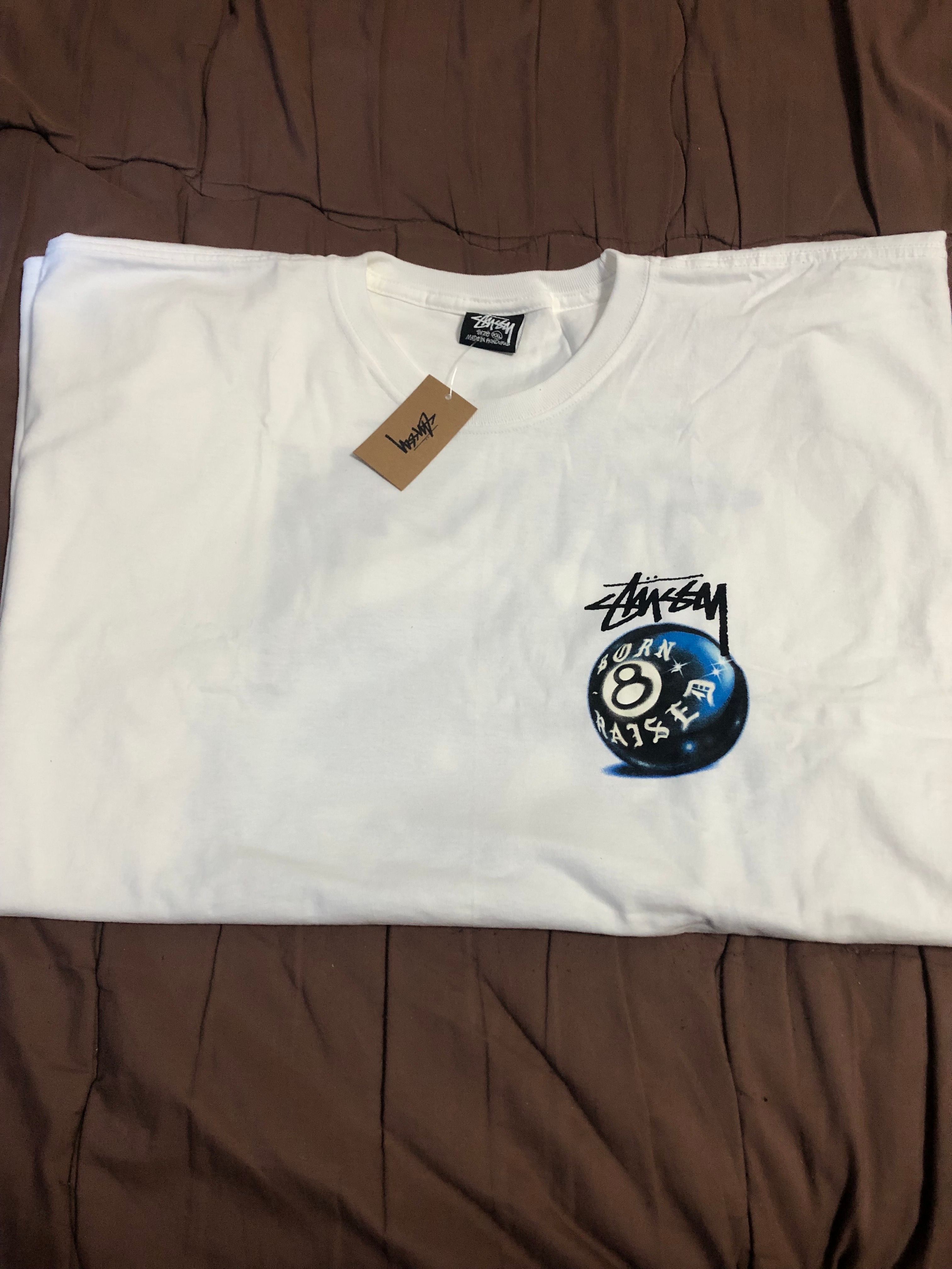Stussy Born x Raised 8 Ball Tee "White"