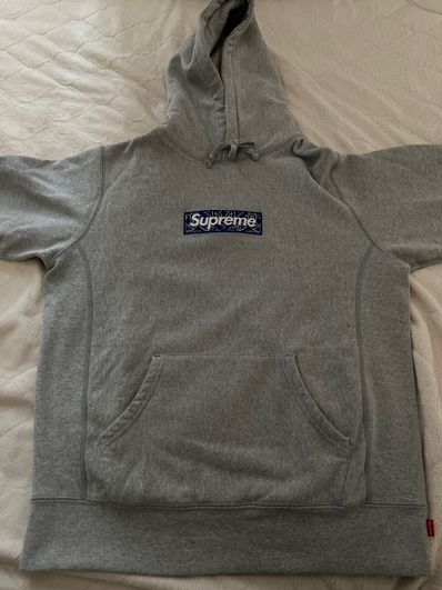 Supreme Bandana Box Logo Hooded Sweatshirt "Grey"