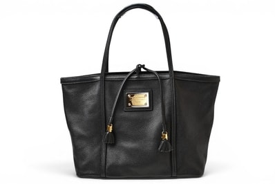 ドルチェ&ガッバーナ トートバッグ DOLCE&GABBANA ブラック レオパード柄 メンズ レディース D&G【中古】