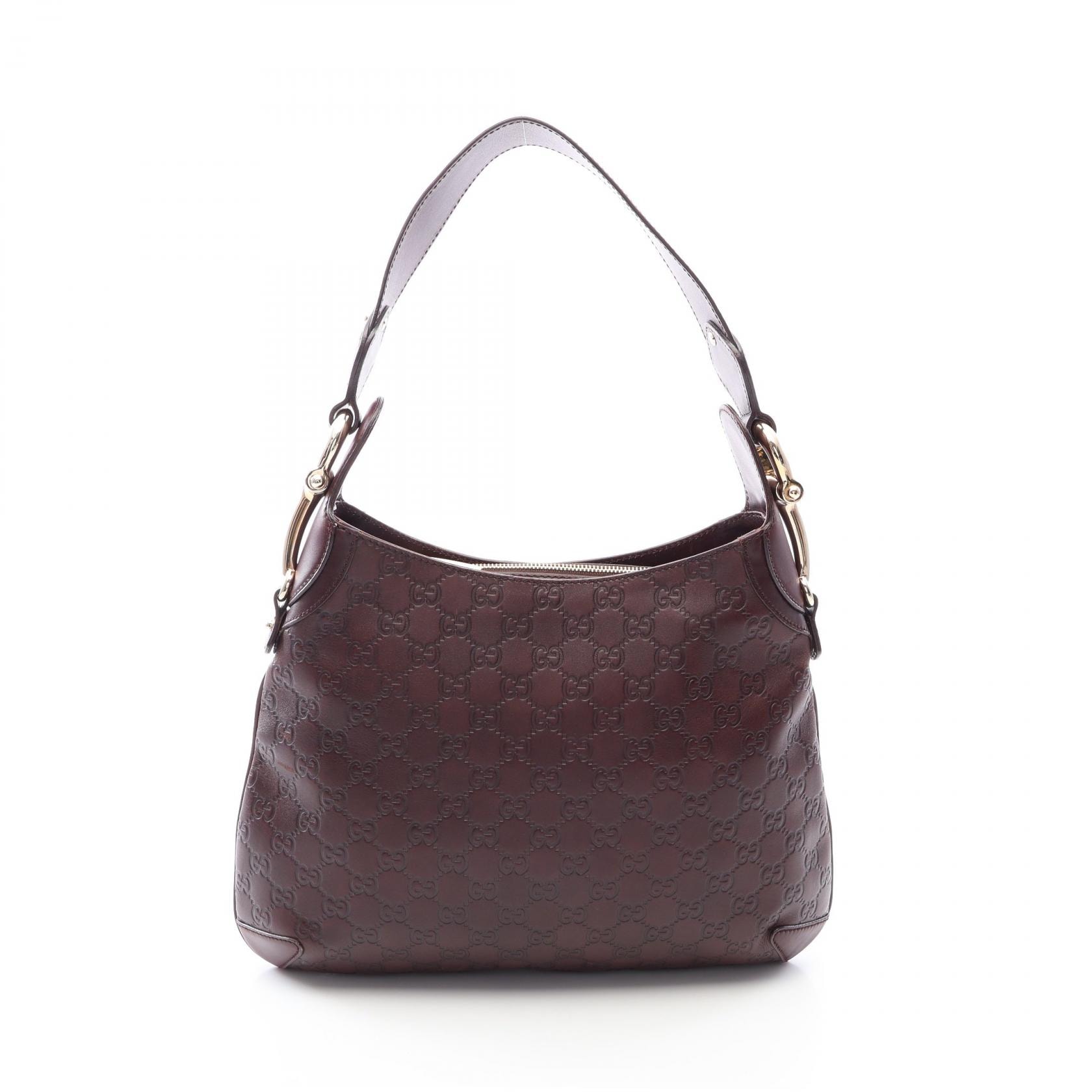 グッチ GUCCI ホースビット グッチシマ ショルダーバッグ バッグ レザー レディース ブラウン系 145826 【中古】
