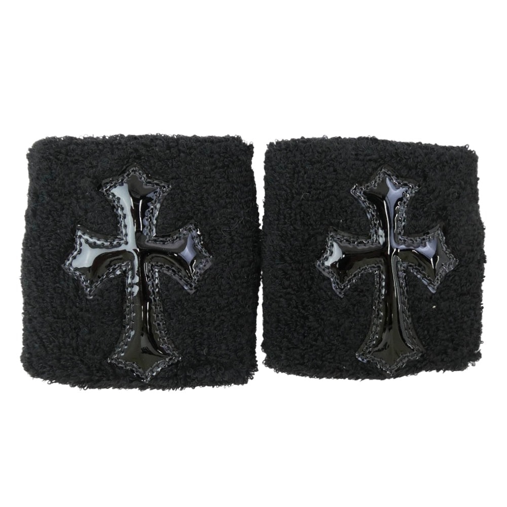Chrome Hearts Enamel Patent Leather Cross Patch Wristband Set of 2 "Black"