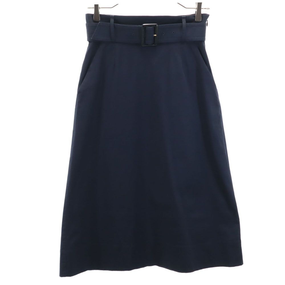 BURBERRY BLUE LABEL CRESTBRIDGE バーバリーブルーレーベルクレストブリッジ 三陽商会 ミモレ丈 スカート 38 サイドジップ ベルト付き
