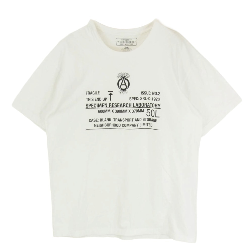 NEIGHBORHOOD ネイバーフッド Tシャツ SRL アイコンマーク メッセージ プリント ショートスリーブ 半袖 Tシャツ ホワイト系 L【中古】