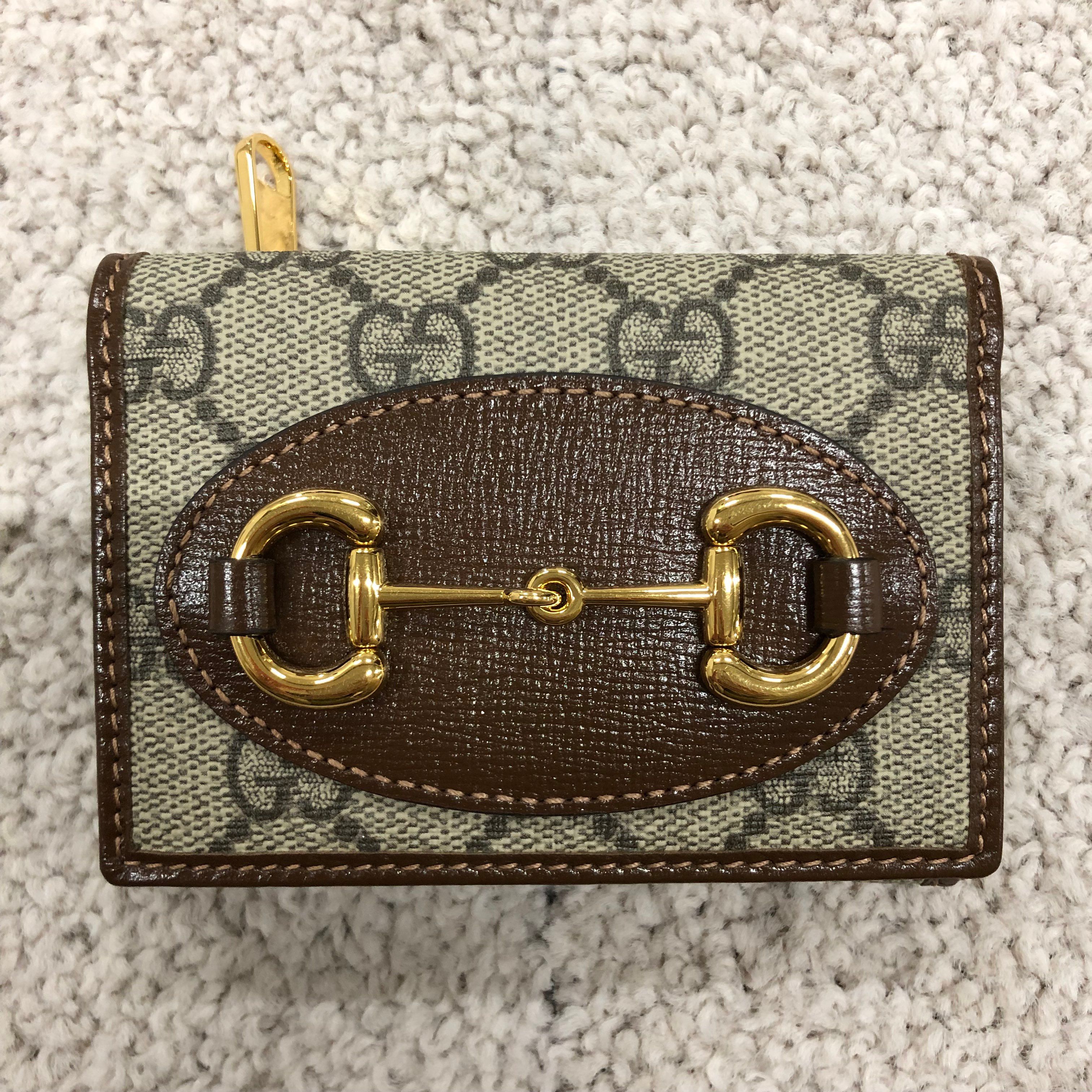 GUCCI Horsebit 1955 Wallet "GG Supreme/Brown"