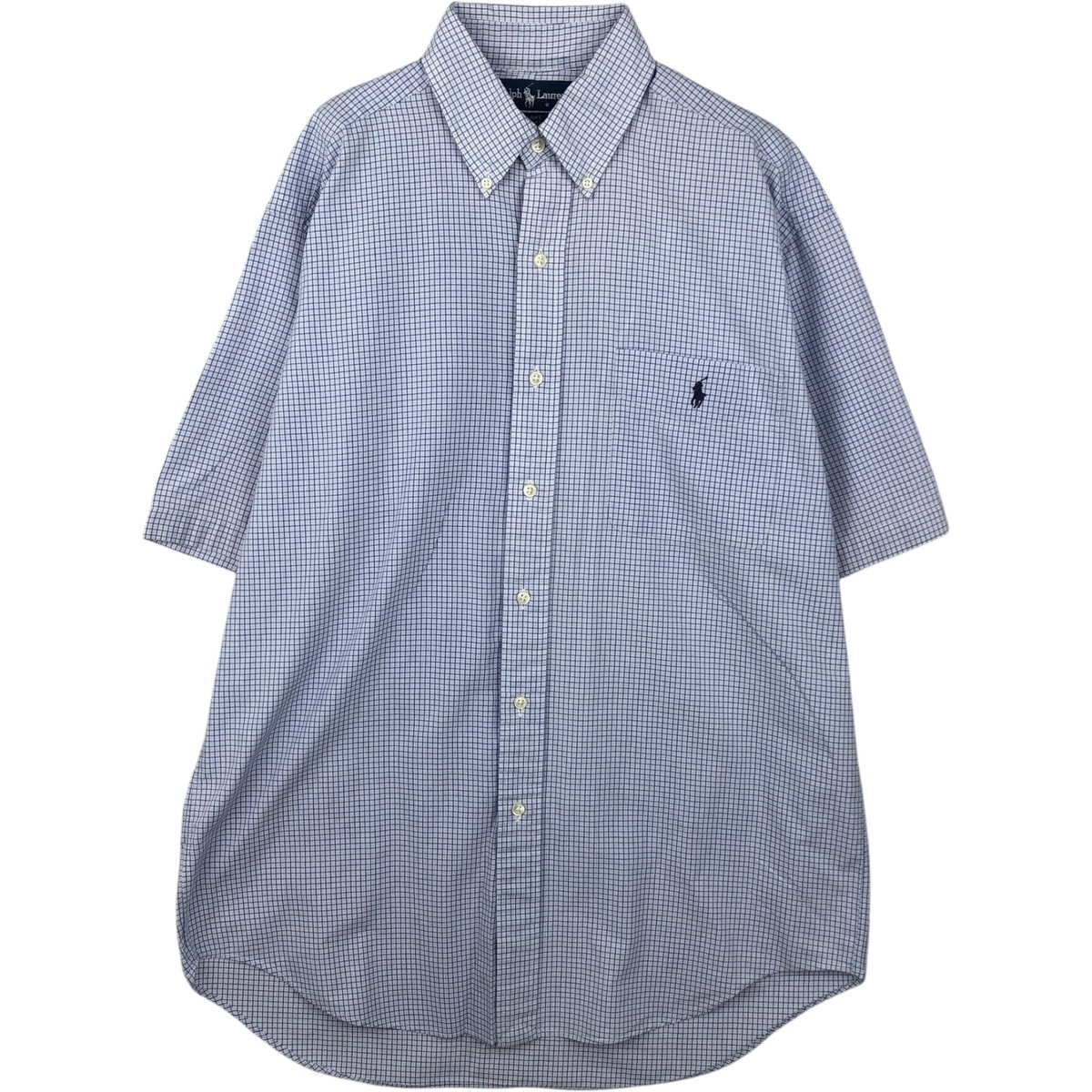 古着 ラルフローレン Ralph Lauren BLAKE 半袖 ボタンダウン チェックシャツ メンズM相当/eaa641180