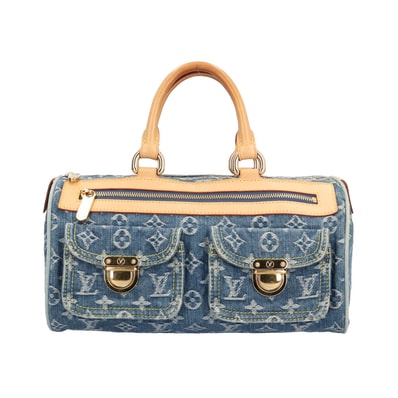 ルイヴィトン ネオスピーディ モノグラムデニム ハンドバッグ モノグラムデニム M95019 ブルー レディース LOUIS VUITTON 中古