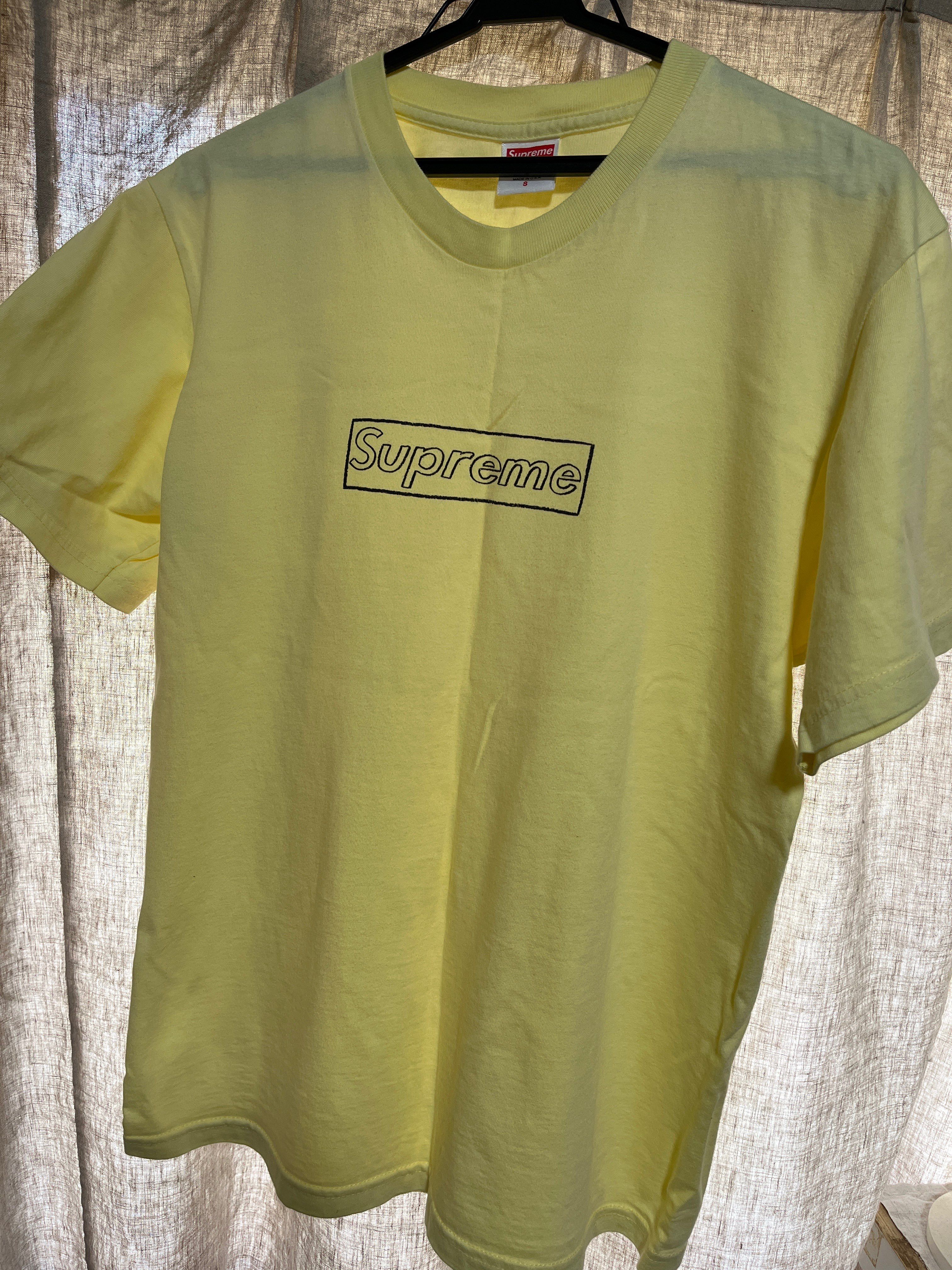 Supreme KAWS Chalk Logo Tee "Yellow"
