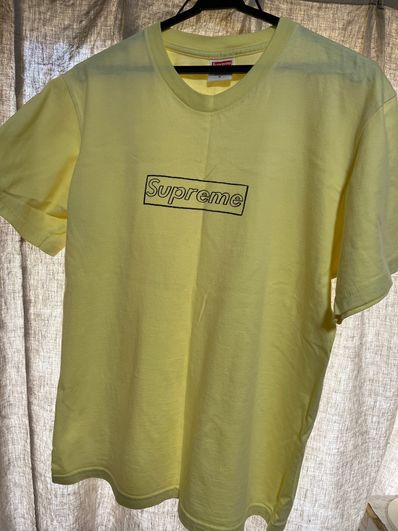 Supreme KAWS Chalk Logo Tee "Yellow"