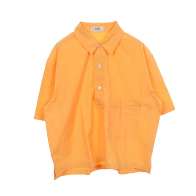 エルメス HERMES ポケット付き 半袖 衣料品 トップス コットン オレンジ メンズ オレンジ系 【中古】