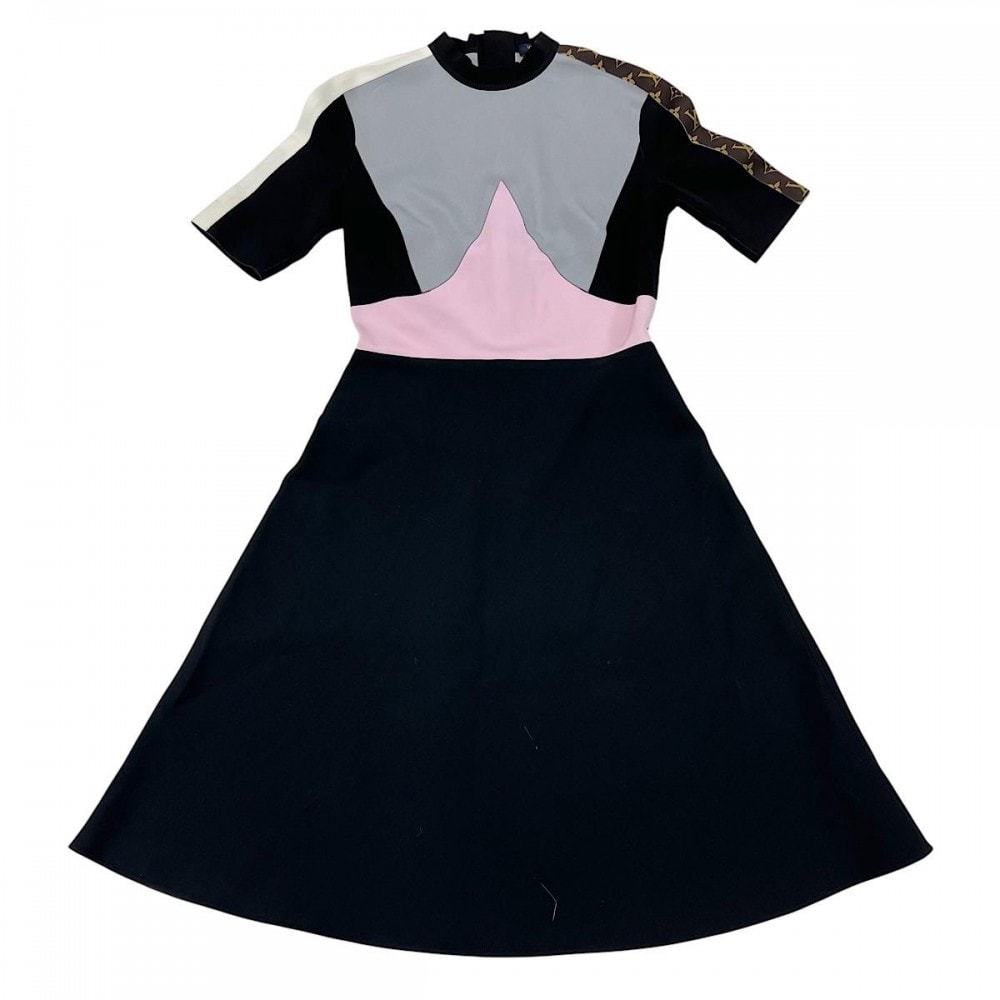 LOUIS VUITTON ルイヴィトン ワンピース モノグラム 半袖ワンピース アパレル 服 34 RW202W NHY FJDR52 マルチカラー ブラック金具 ウール  ナイロン  シルク  ポリウレタン レディース 夏【中古品】