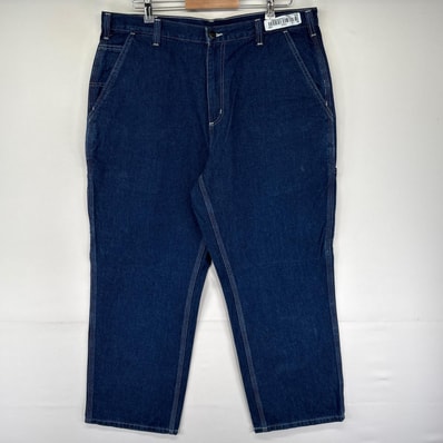古着 カーハート Carhartt デニム パンツ ジーパン ジーンズ サイドポケット ジップフライ ワーク W38 L28 ブルー系 メンズ