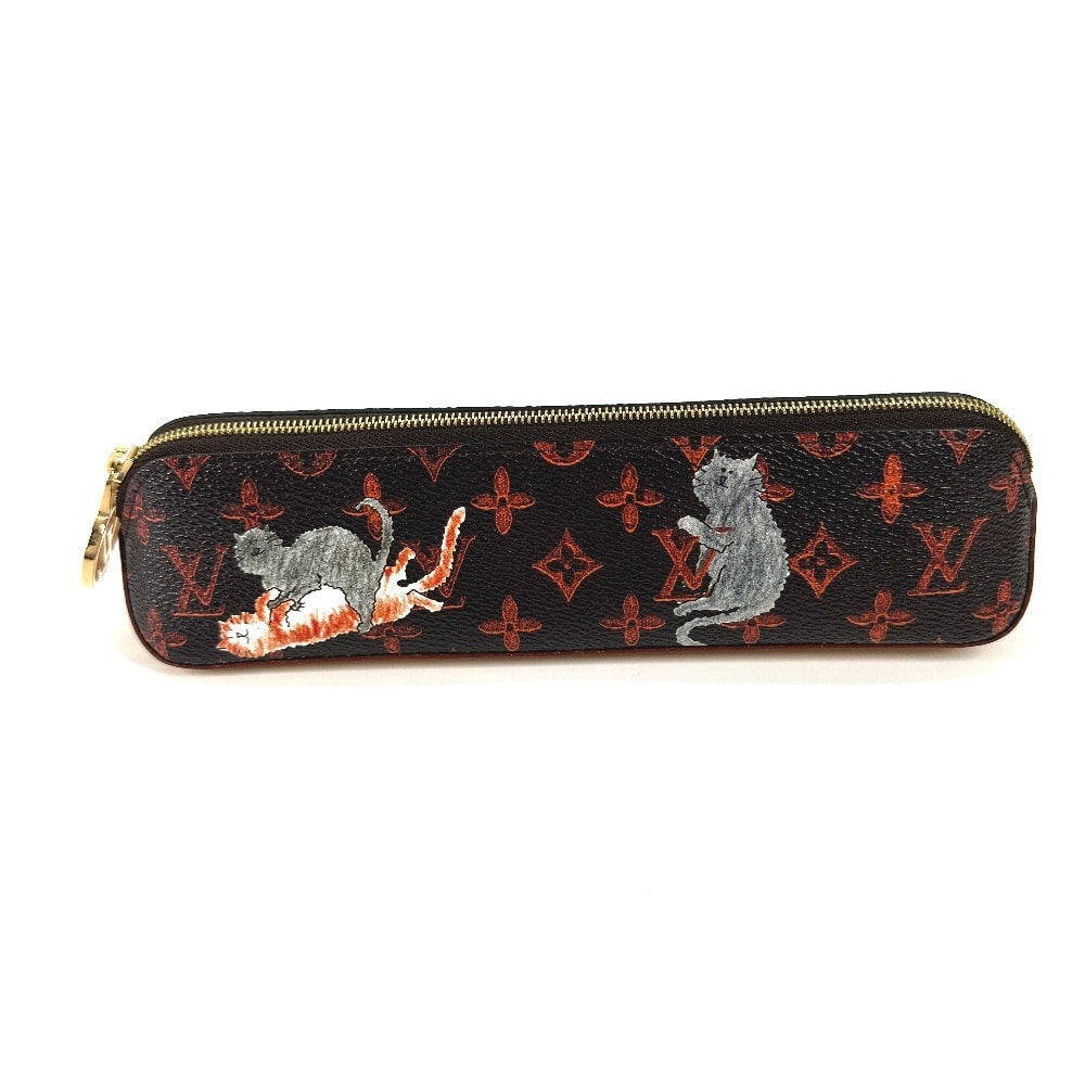 ルイヴィトン LOUIS VUITTON トゥルース・エリザベット GI0357 モノグラムキャットグラム 猫 筆箱 ステーショナリー ペンケース モノグラムキャンバス ブラウン