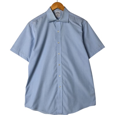 古着 ブルックスブラザーズ Brooks Brothers Est.1818 REGENT ワイドカラー 半袖 コットンシャツ メンズM相当/eaa552730