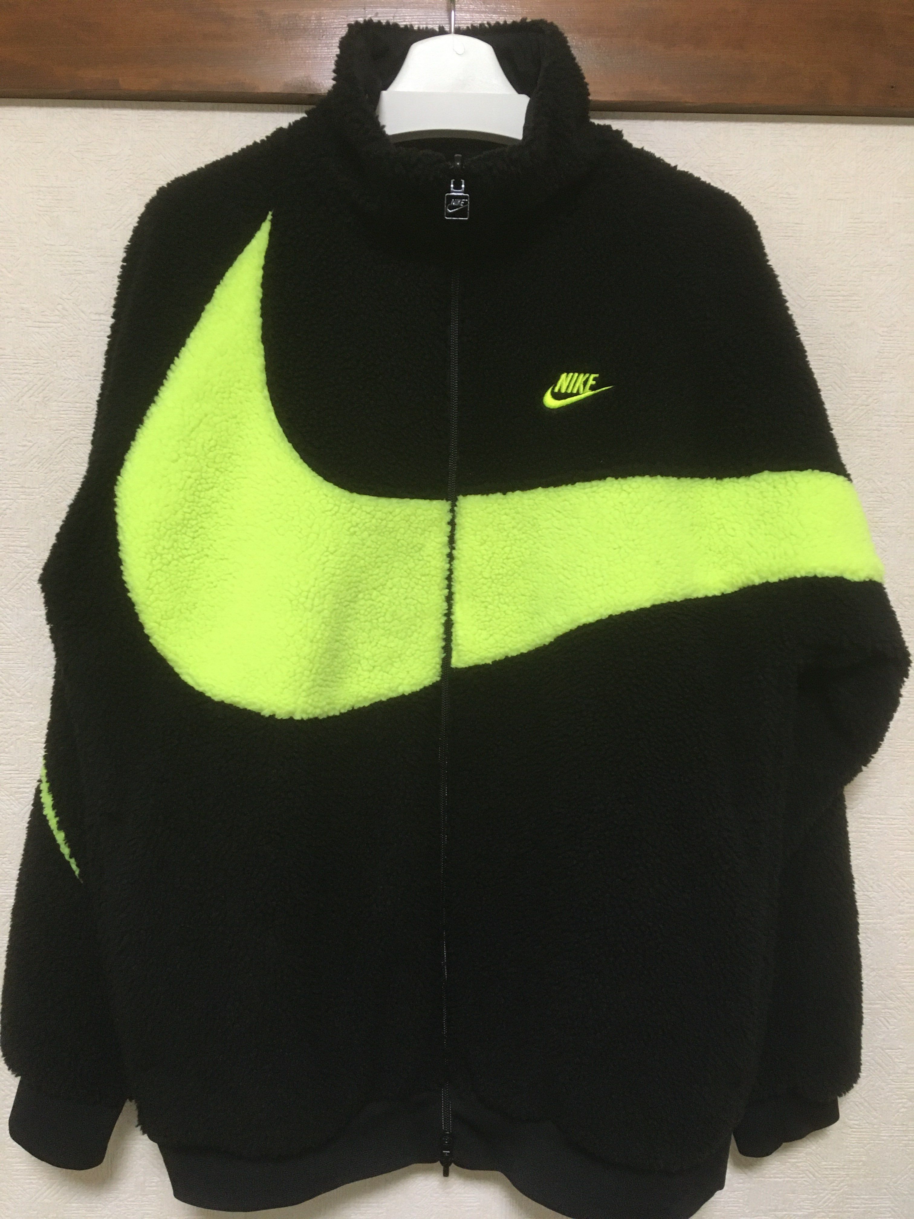 Nike Big Swoosh Reversible Boa Jacket"Black Neon"