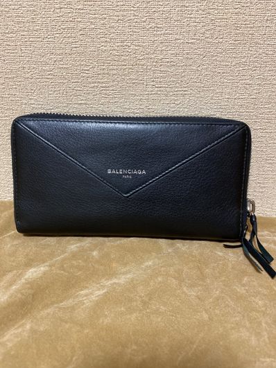 BALENCIAGA Papier Zip Around Continental Wallet "Black"