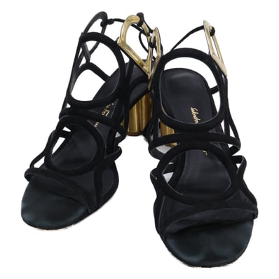 サルヴァトーレフェラガモ スエードレザー ストラップ サンダル 6D