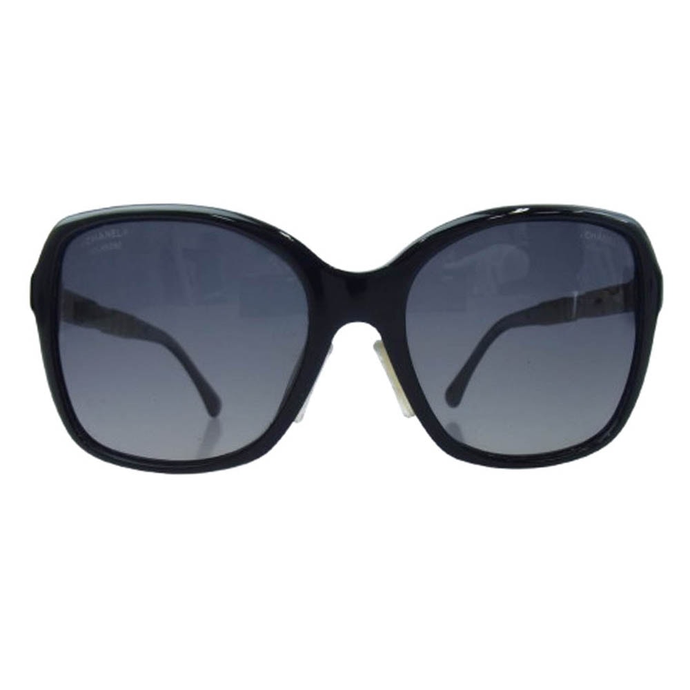 CHANEL シャネル サングラス ココマーク ラインストーン オーバル サングラス アイウェア ブラック系【中古】