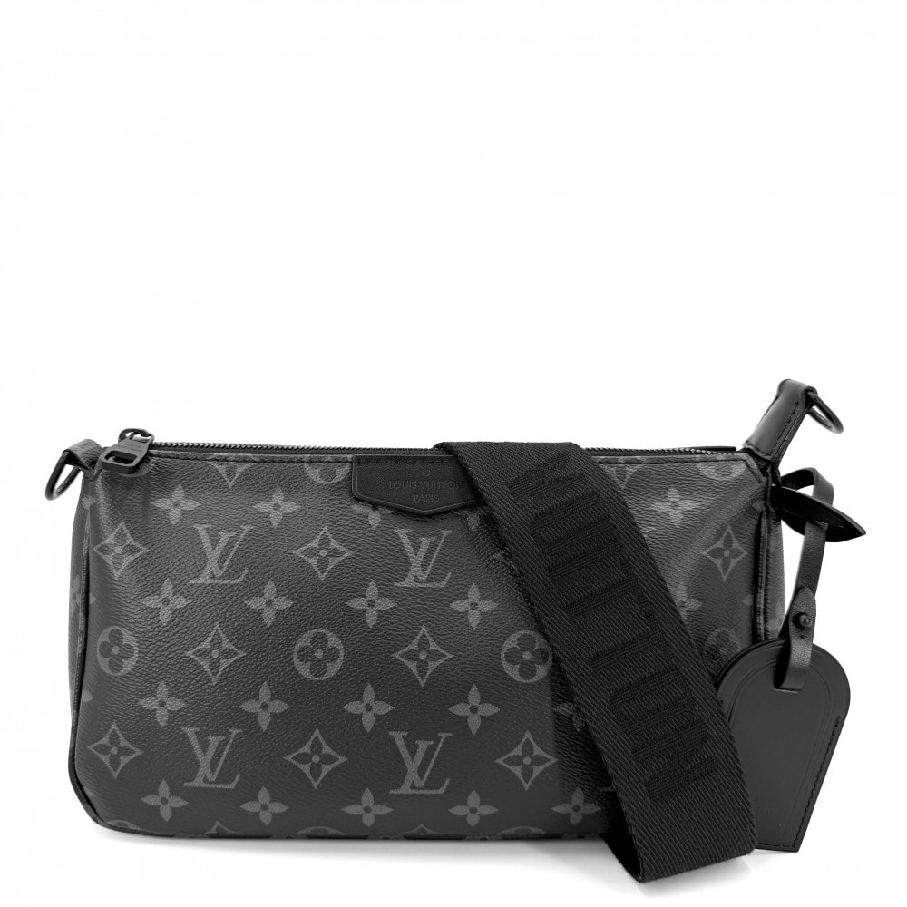 LOUIS VUITTON ルイヴィトン ショルダーバッグ モノグラムエクリプス ポシェットアクセソワールXL 肩掛け 斜め掛け Pochette Accessoires M11741    ブラック 黒 ブラック金具 メンズ 美品【中古品】