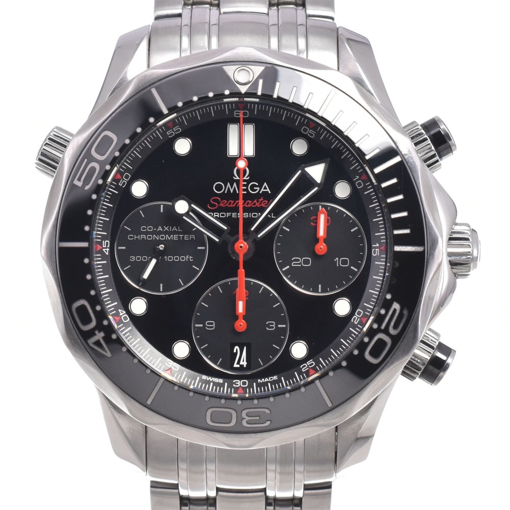 オメガ OMEGA 212.30.42.50.01.001 シーマスター ダイバー300m ブラック 自動巻き メンズ 美品 腕時計 M#151045