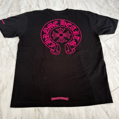 Chrome Hearts Pink Logo Horseshoe S/S Pocket Tee "Black"