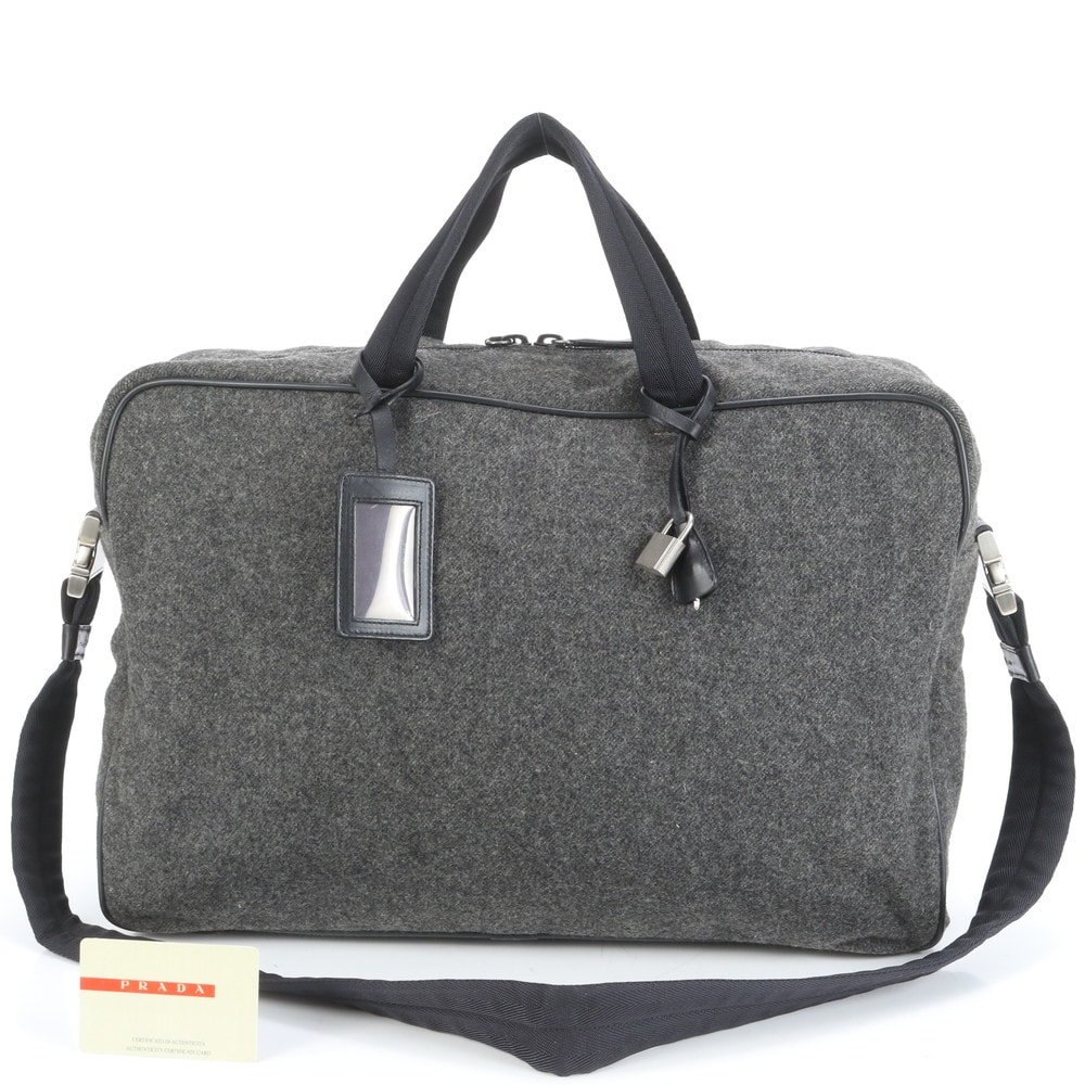 ■極美品 プラダV199R ボストン バッグ レザー×キャンバス