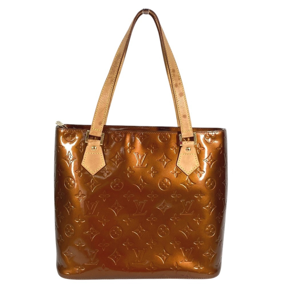 ルイヴィトン LOUIS VUITTON ヒューストン M91122 モノグラムヴェルニ 肩掛け カバン ショルダーバッグ トートバッグ モノグラムヴェルニキャンバス ブロンズ ブラウン