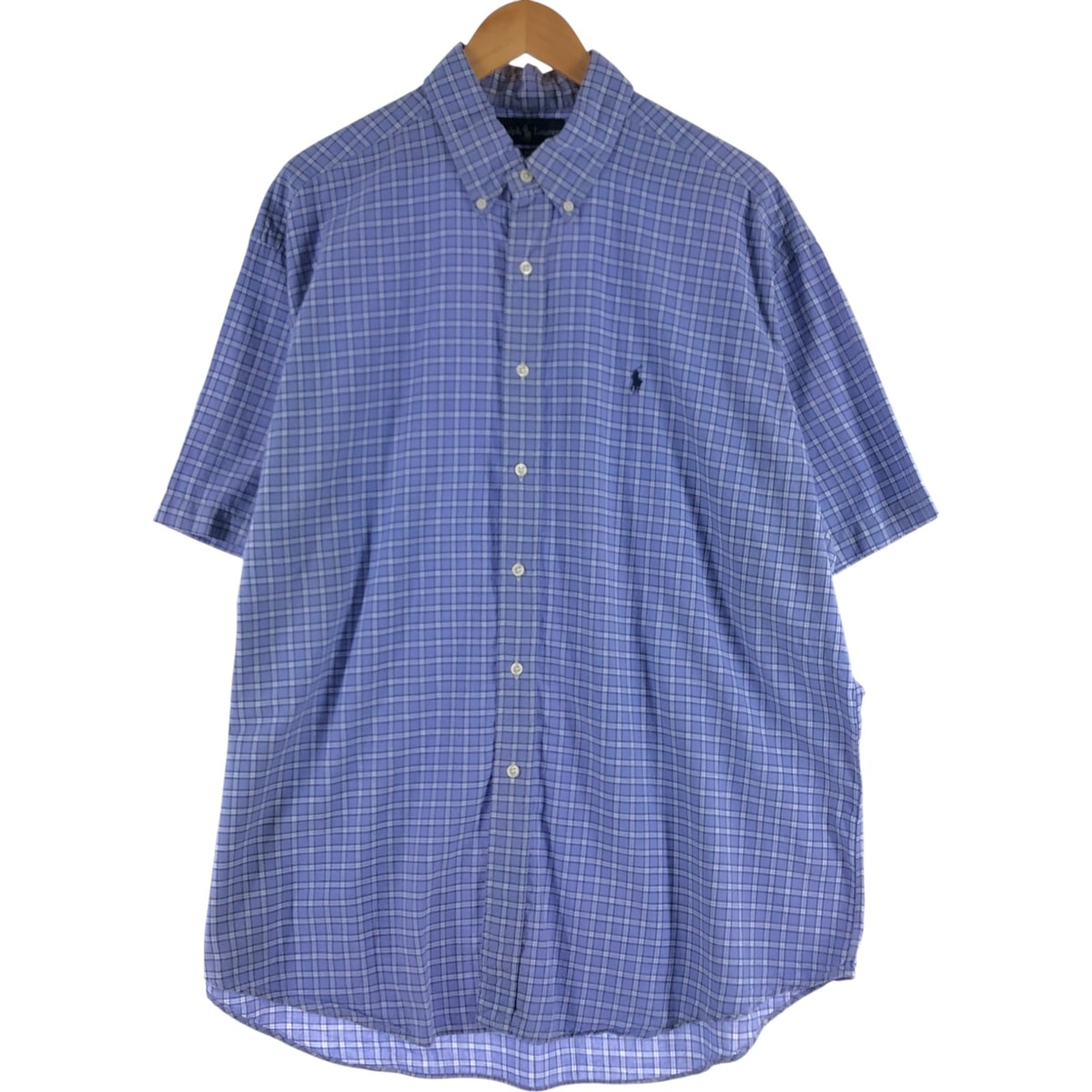 古着 ラルフローレン Ralph Lauren BLAKE 半袖 ボタンダウン チェックシャツ メンズXL相当/eaa539490