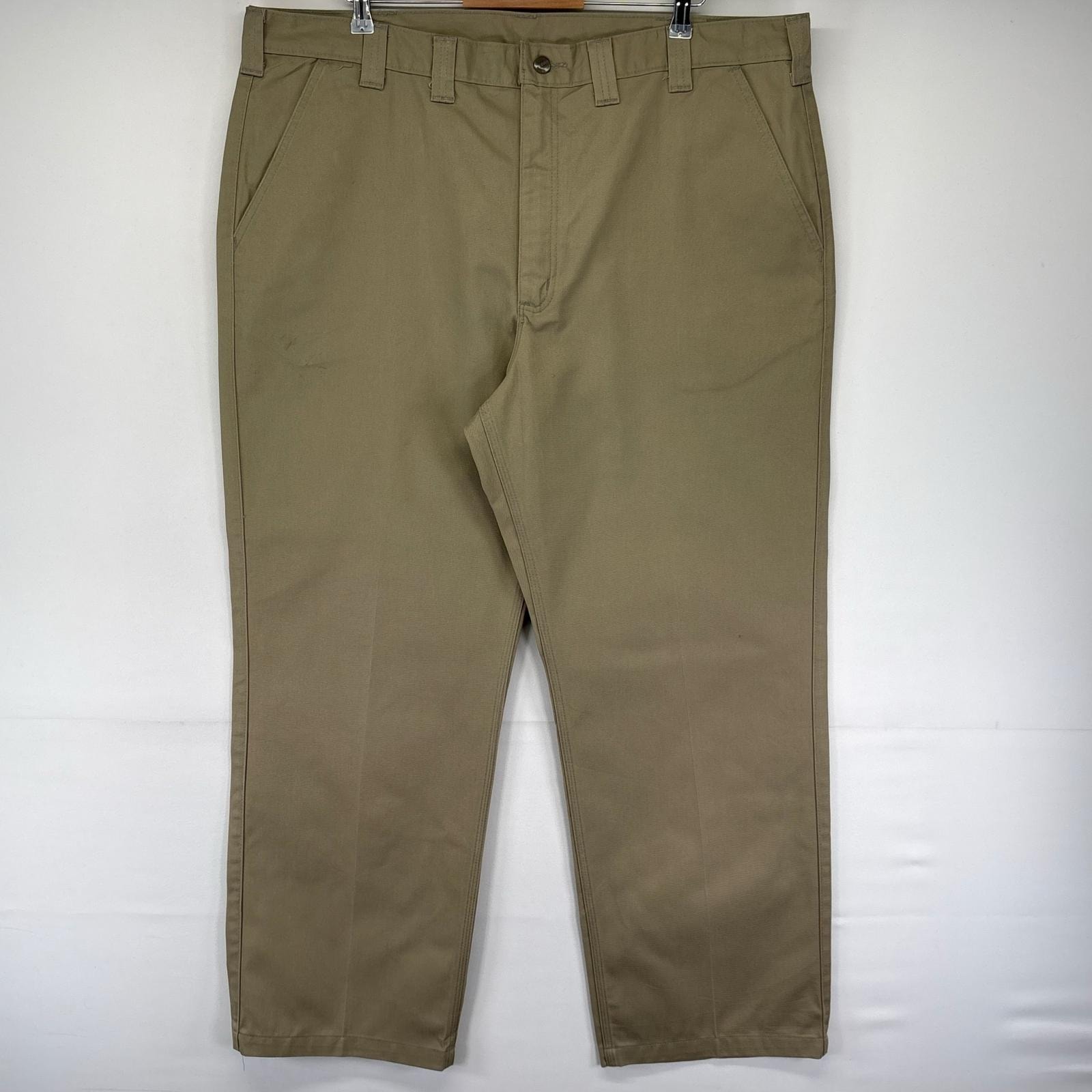 古着 カーハート Carhartt パンツ ワーク ストレート チノパン ワンポイントロゴ ジッパーフライ W44 L32  ベージュ系 メンズ