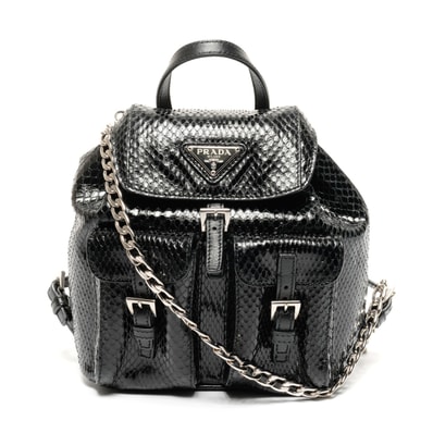 プラダ PRADA パイソン ミニ ショルダーバッグ【中古】
