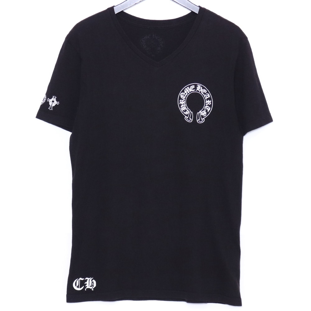 CHROME HEARTS Tバー ホースシューロゴ VネックTシャツ