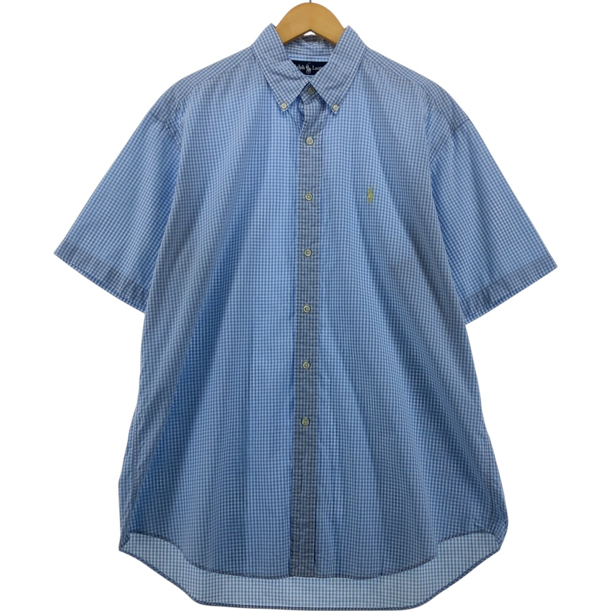 古着 ラルフローレン Ralph Lauren MARLOWE ギンガムチェック 半袖 ボタンダウン チェックシャツ メンズL相当/eaa555813