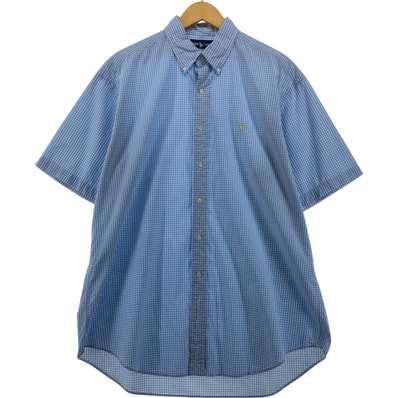 古着 ラルフローレン Ralph Lauren MARLOWE ギンガムチェック 半袖 ボタンダウン チェックシャツ メンズL相当/eaa555813