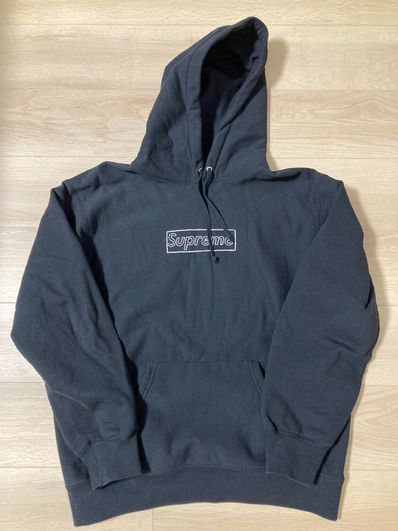 Supreme KAWS Chalk Logo Hooded Sweatshirt "Black"(2021)