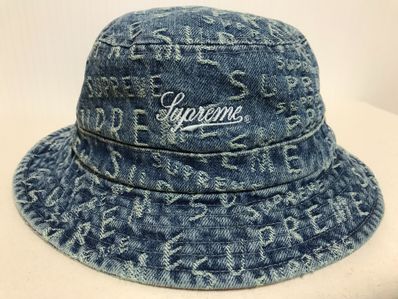 Supreme Warp Jacquard Logos Denim Crusher "Blue"