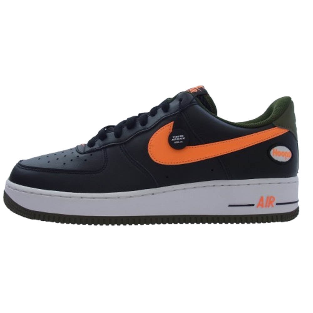 NIKE ナイキ スニーカー DH7440-001 AIR FORCE 1 07 LV8 HOOPS エア フォース フープス2タイプ ローカット スニーカー ブラック系 オレンジ系 30cm【新古品】【未使用】【中古】