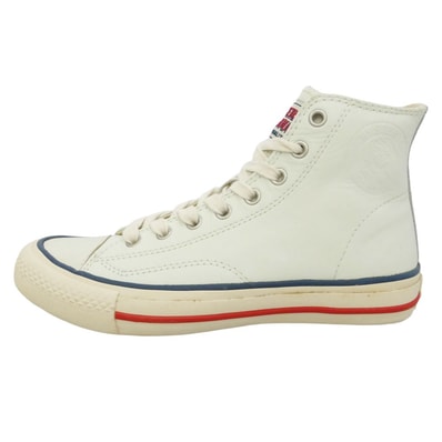 HYSTERIC GLAMOUR ヒステリックグラマー ロゴ レザー ハイカット スニーカー オフホワイト系 6【中古】