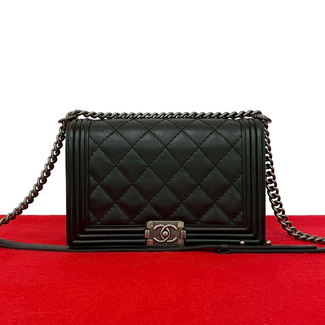 CHANEL シャネル ボーイシャネル ココマーク レザー ショルダーバッグ ブラック
 39397