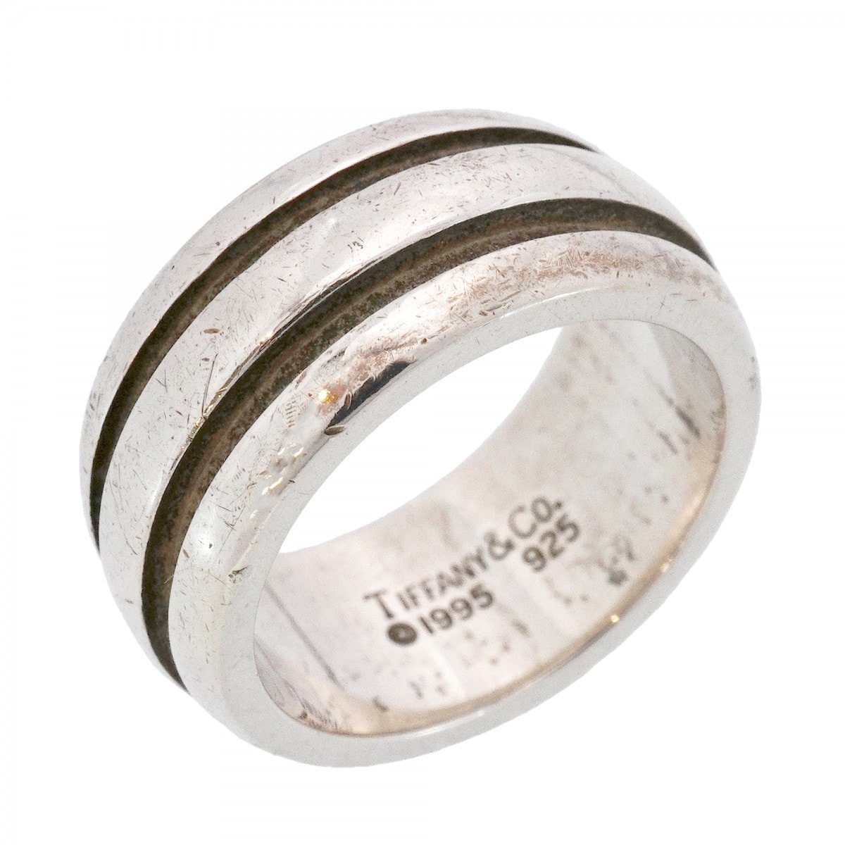 ★SALE【6jdb0529-k】ティファニー リング グルーブド/ダブルライン シルバー925 12.5号【中古】レディース