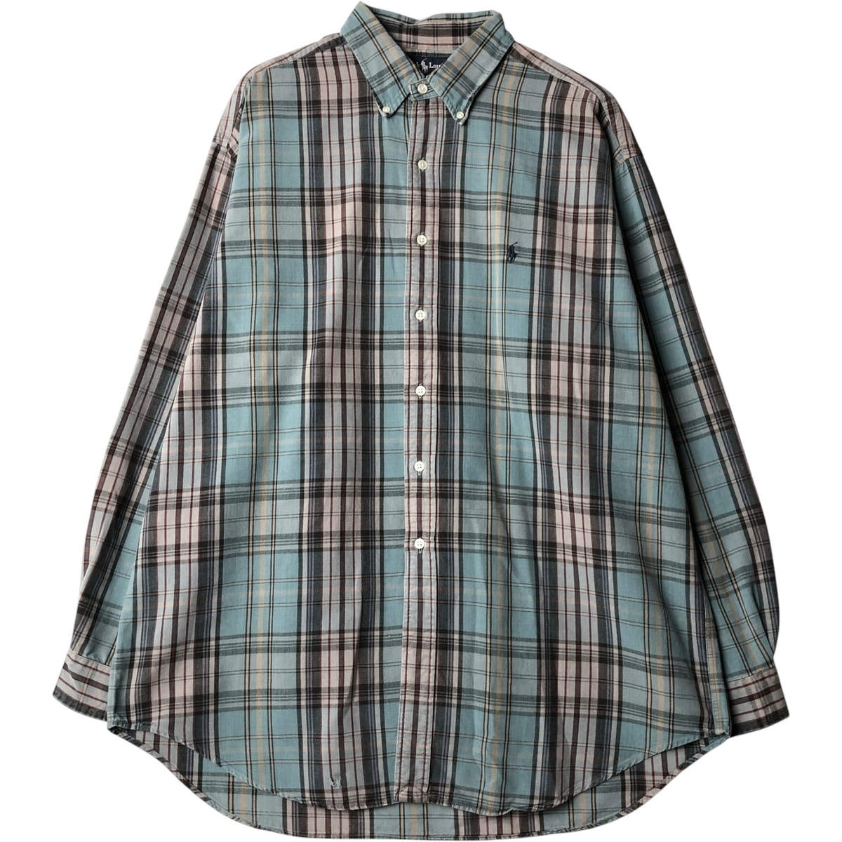 古着 ラルフローレン Ralph Lauren BLAKE 長袖 ボタンダウンチェックシャツ メンズXL相当/eaa650101