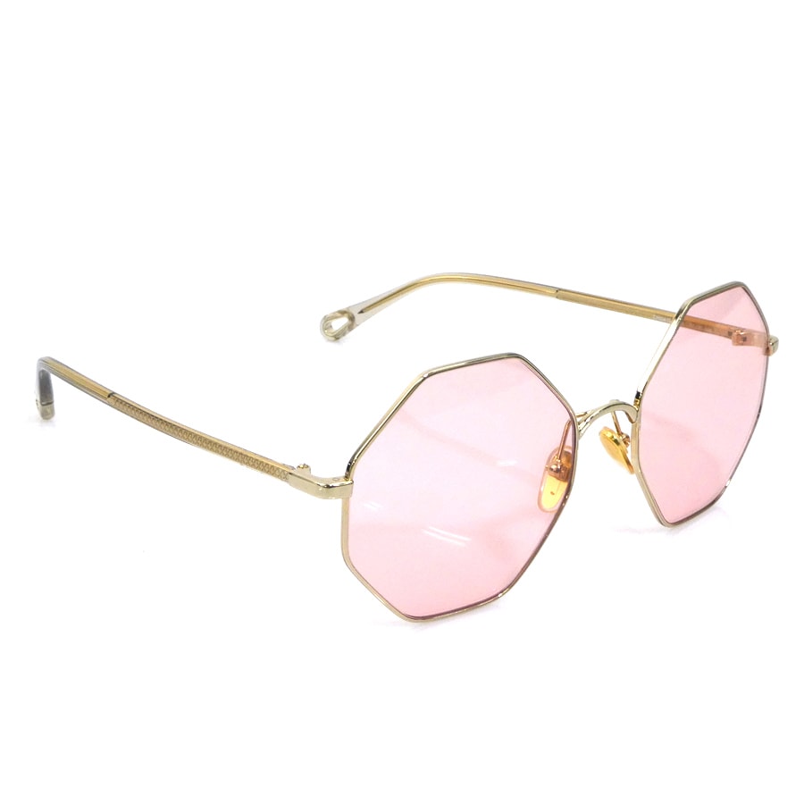 クロエ Chloe サングラス メタル ゴールド/ピンク レディース【中古】 56667i